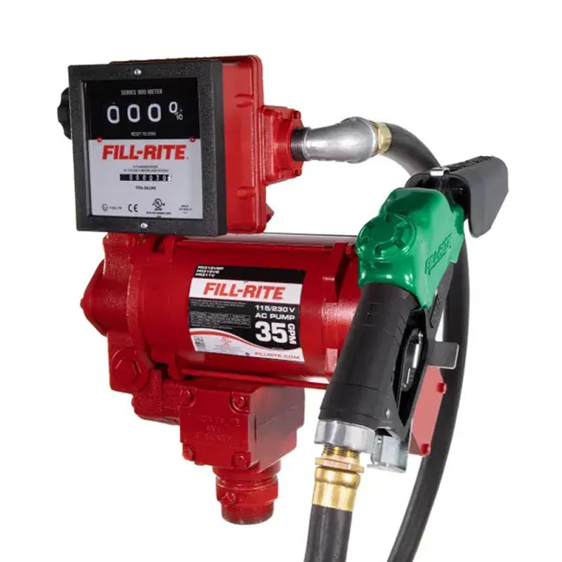 Fill-Rite 115/230V AC 35 GPM Fuel Transfer Pump with Meter & Nozzle - FR311VB