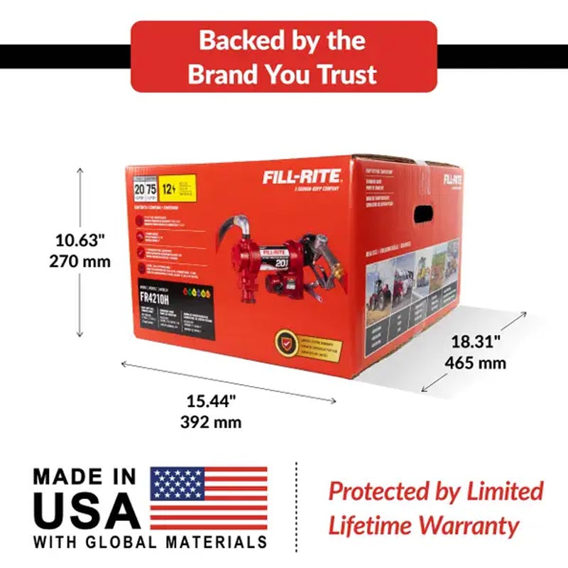 Fill-Rite 112V DC 20GPM Fuel Transfer Pump with Nozzle - FR4210H