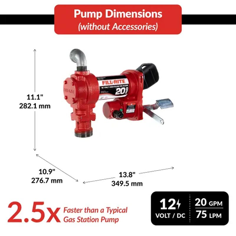 Fill-Rite 112V DC 20GPM Fuel Transfer Pump with Nozzle - FR4210H
