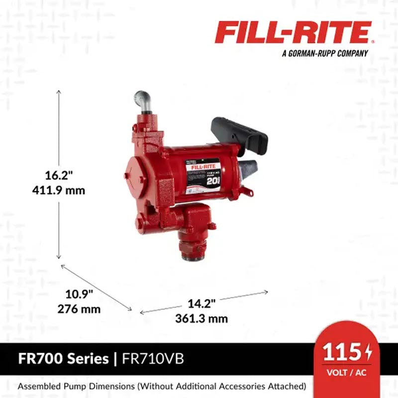 Fill-Rite 115V AC High Flow Pump with Hose and Nozzle - FR710VB
