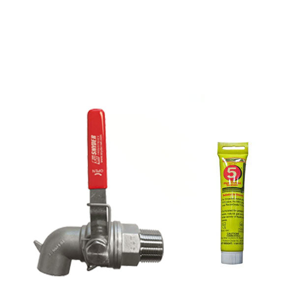 Gravity Feed Kit - 1 Tank Setup - 316SS Stainless Steel Valve