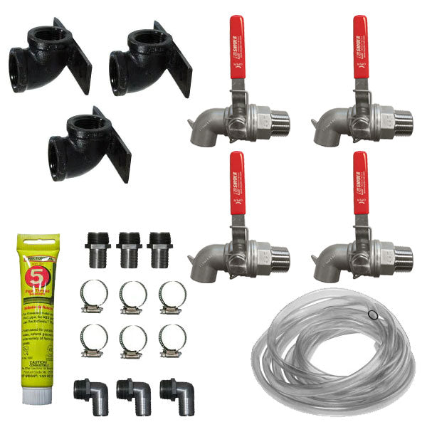 Gravity Feed Kit - 4 Tank Setup - 316SS Stainless Steel Valves