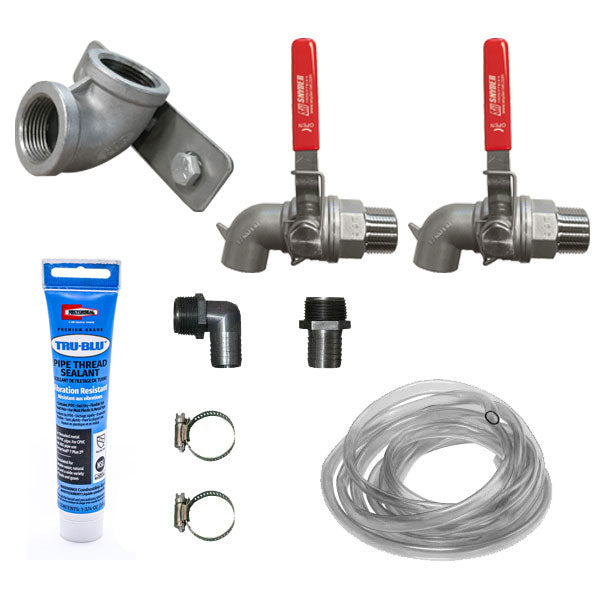 Gravity Feed Kit -  2 Tank Setup - Stainless Steel Valves