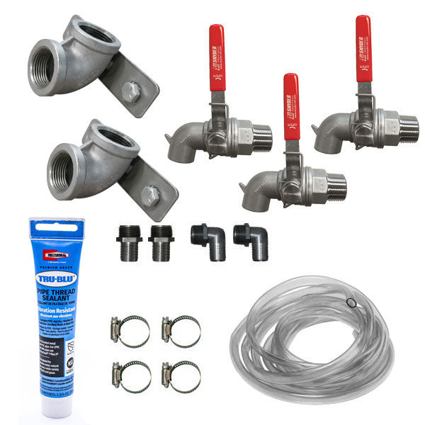 Gravity Feed Kit -  3 Tank Setup - Stainless Steel Valves