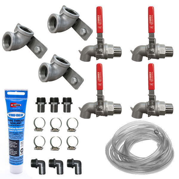 Gravity Feed Kit -  4 Tank Setup - Stainless Steel Valves