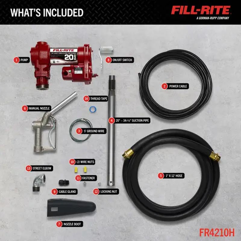 Fill-Rite 112V DC 20GPM Fuel Transfer Pump with Nozzle - FR4210H