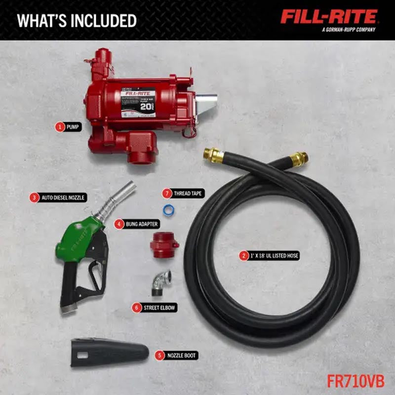 Fill-Rite 115V AC High Flow Pump with Hose and Nozzle - FR710VB