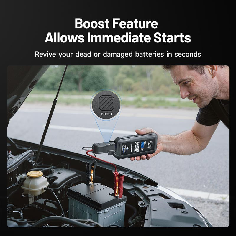 JumpSurge2000Pro | 2500 Peak Amp Battery Jump Starter, Power Bank, & Flashlight | TOPDON