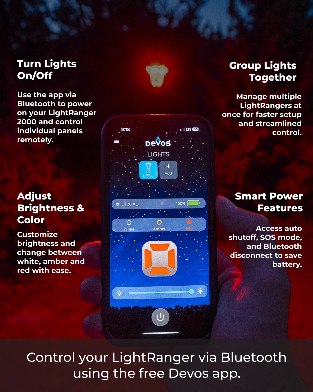 Devos Outdoor LightRanger 2000 Bluetooth Camping Light | Proformance Supply