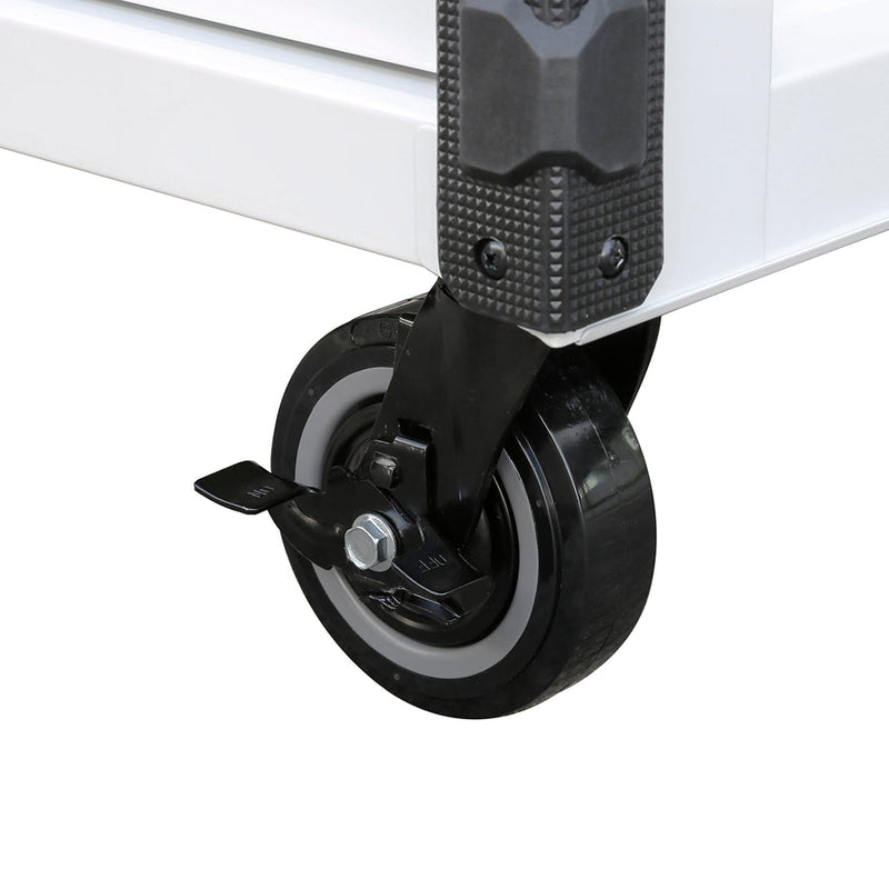 Montezuma MPMC36WBL6 |  Pro Series 36" Mechanics Cart in Gloss White, Blue Trim