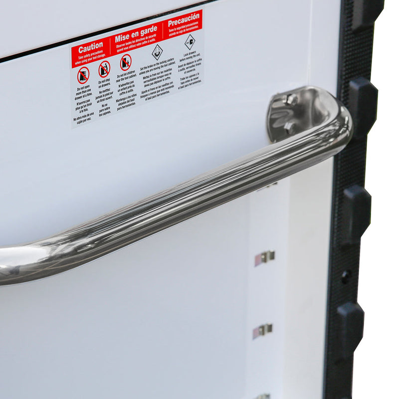 Montezuma MPMC36WBL6 |  Pro Series 36" Mechanics Cart in Gloss White, Blue Trim