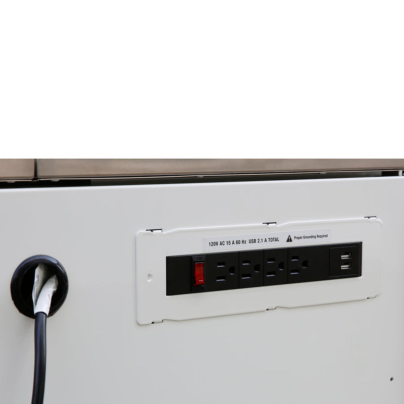 Montezuma MPMC36WBL6 |  Pro Series 36" Mechanics Cart in Gloss White, Blue Trim