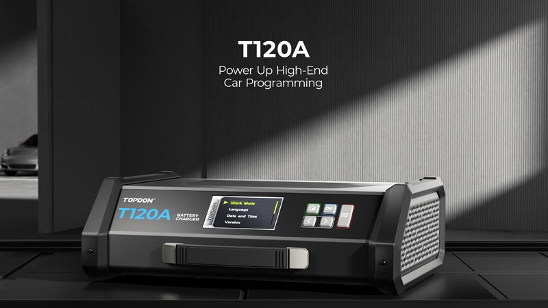 Tornado120000 | 120A Stable Power Supply & 12V Battery Charger with 16 Ft. Cables | TOPDON
