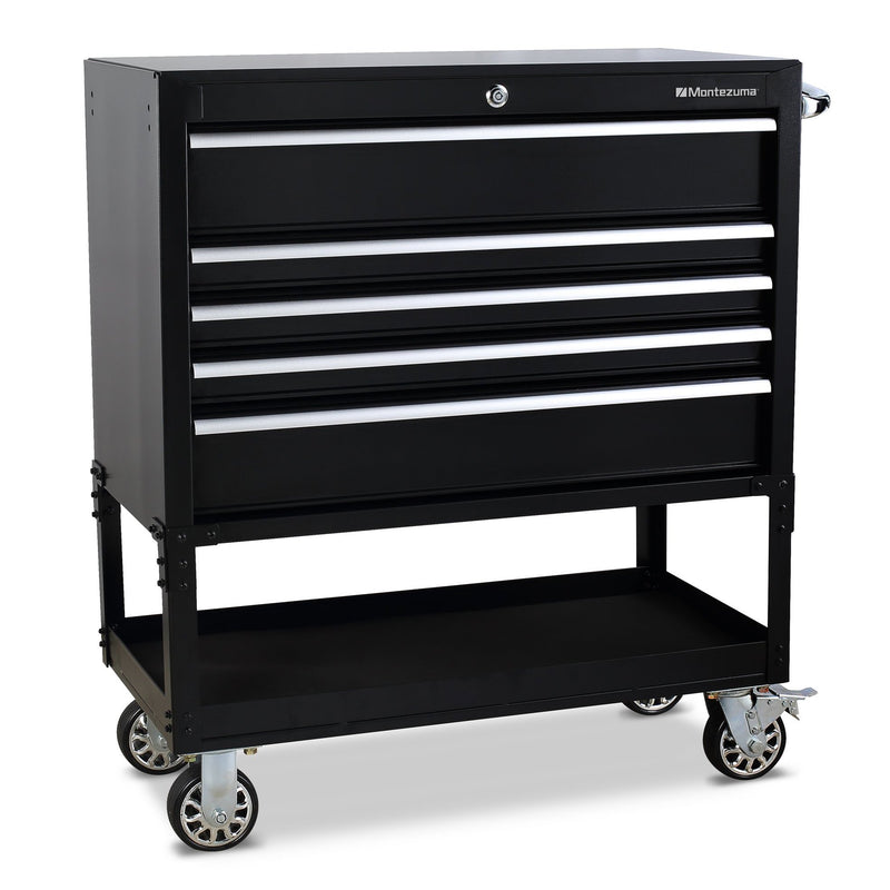 Montezuma service cart with drawers and casters