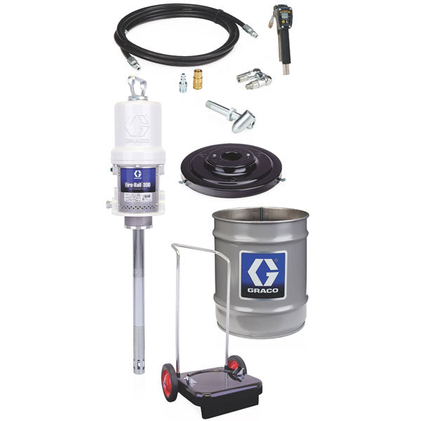 Graco 245695 | Fire-Ball 300 Series - 35 / 50 Lb 50:1 Grease Package (Accu-Shot Cart-Mounted Pail Dispenser)