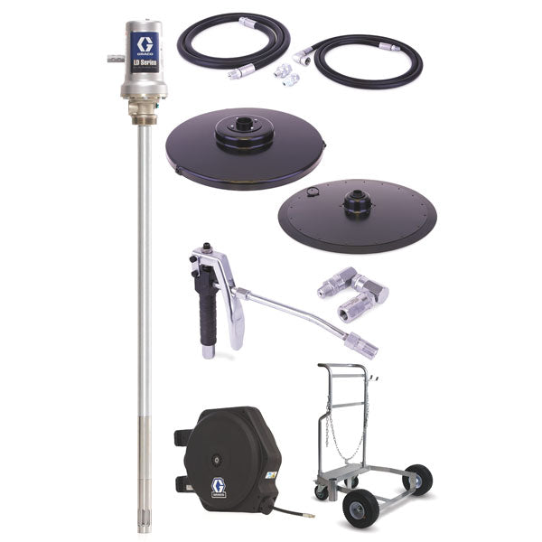 Graco 24J066 | LD Series 50:1 - 400 Lb Grease Package (LD Hose Reel and Mobile Cart)