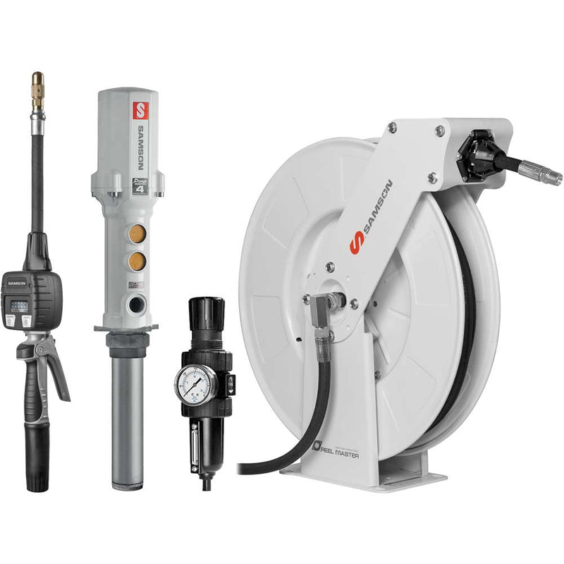5:1 PumpMaster 4 Oil Pump Package with 50' 504 Series Reel, (Digital) Dispense Valve | Samson 900 542