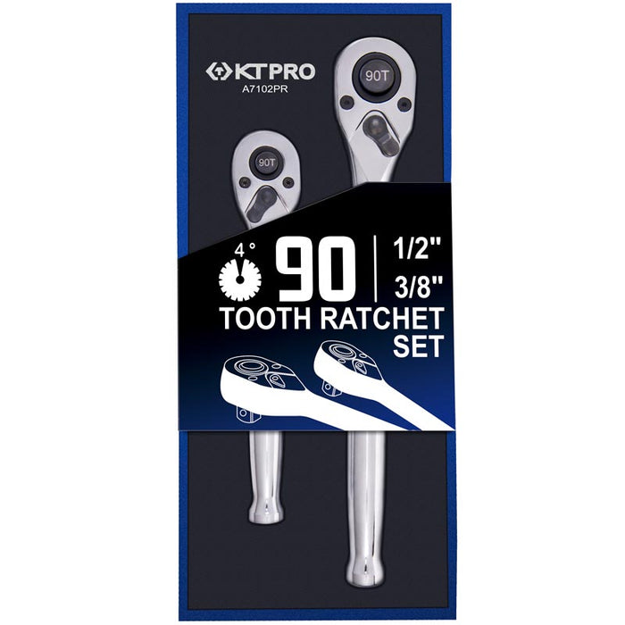 2 Piece 90 Teeth Ratchet Set, Combo Pack