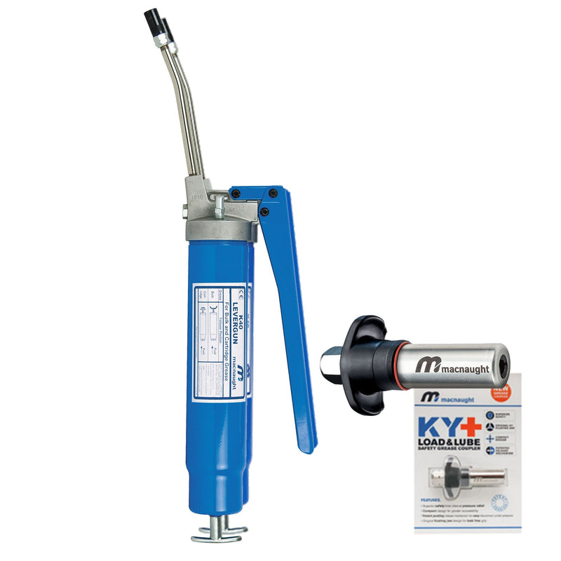 Heavy Duty Manual Grease Gun – Levergun & KY+ Safety Grease Coupler Combo Package