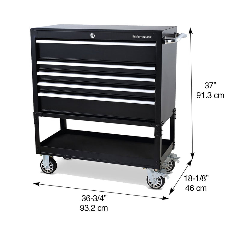 Montezuma BK3605UC | 36 in. 5-Drawer Utility Cart