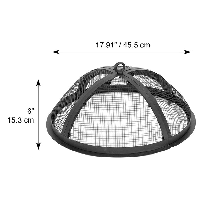 Domed Spark Screen and Lift | Improved Peak Smokeless Patio Fire Pit
