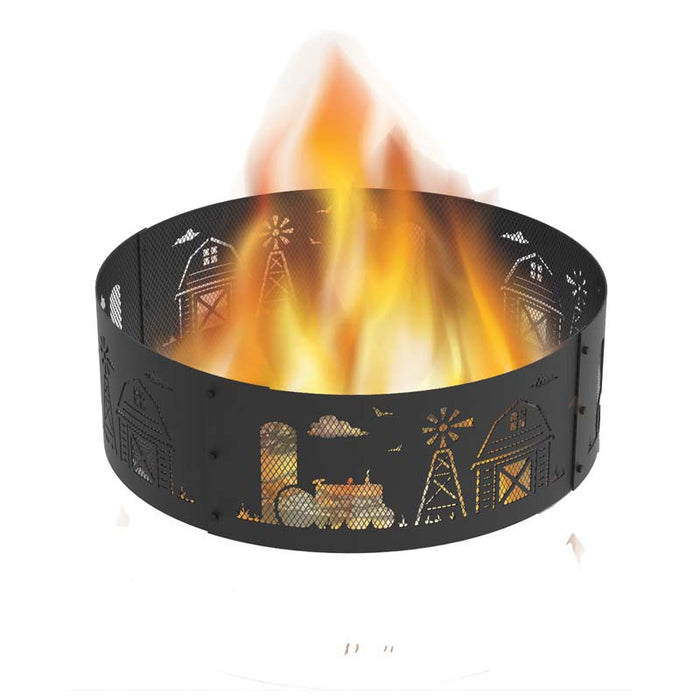 36 in. Round x 12 in. High Farm Decorative Steel Fire Ring