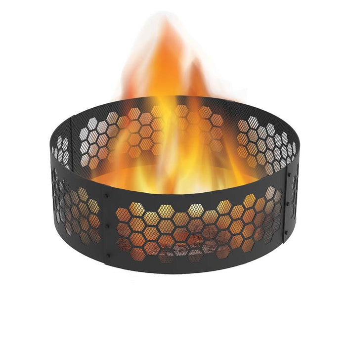 Heavy Gauge 36 in. Round x 12 in. High Honeycomb Decorative Steel Fire Ring