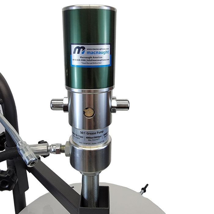 M3 Portable 50:1 Grease Dispensing Kit for 16 Gallon Drums - 1.8 GPM Grease Delivery - Macnaught