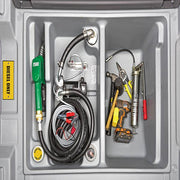 The 106 gallon diesel tank complete with a 12 volt pump, hose and automatic nozzle.