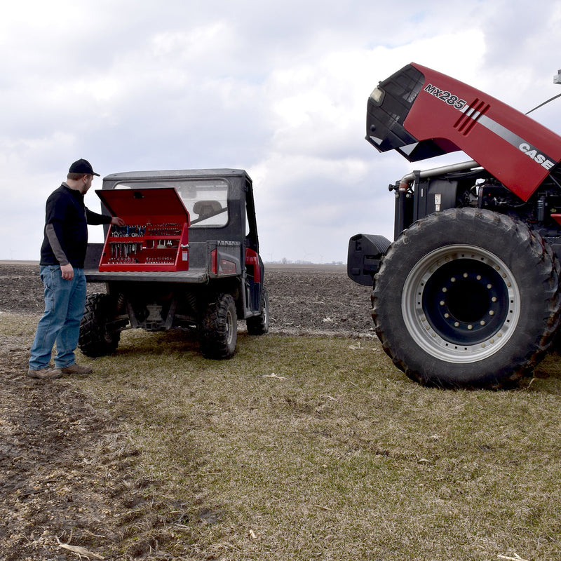Montezuma ME300-R23 | 30 x 15 in. Steel Triangle Toolbox in Red