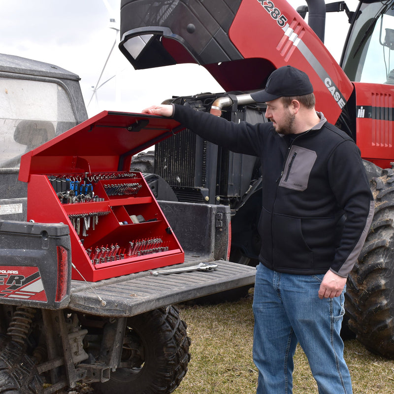 Montezuma ME300-R23 | 30 x 15 in. Steel Triangle Toolbox in Red