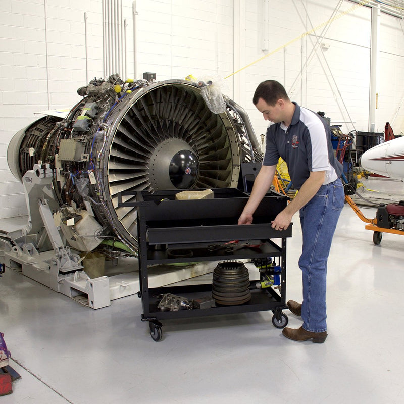 Montezuma MUC4039B | 40 in. Mobile Work Cart with Power Tool Holder