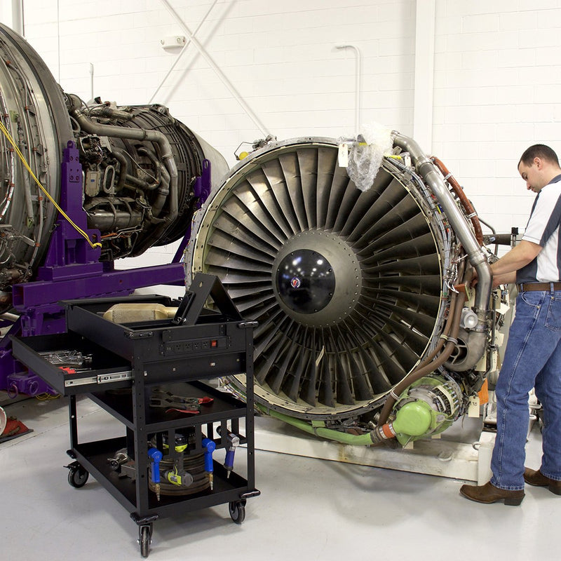 Montezuma MUC4039B | 40 in. Mobile Work Cart with Power Tool Holder