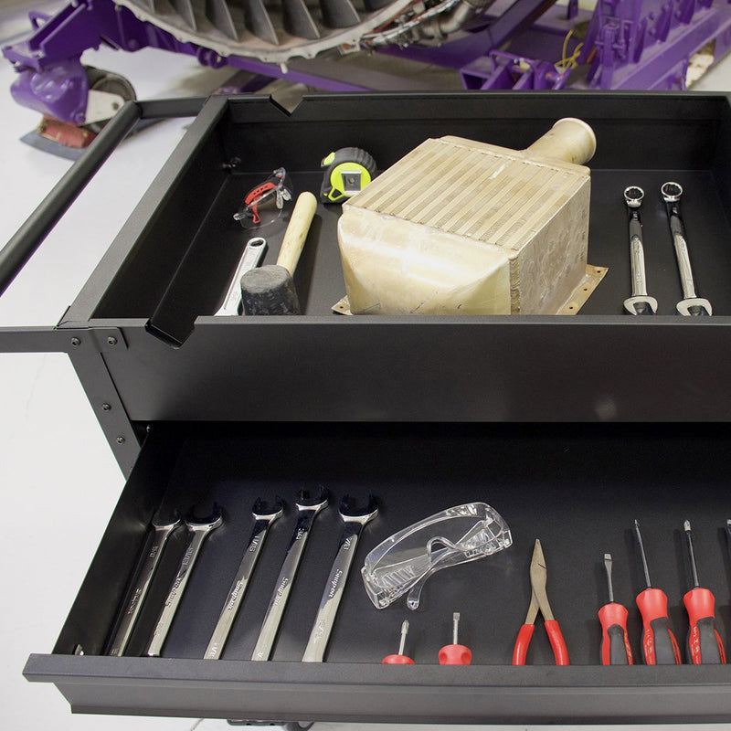 Montezuma MUC4039B | 40 in. Mobile Work Cart with Power Tool Holder