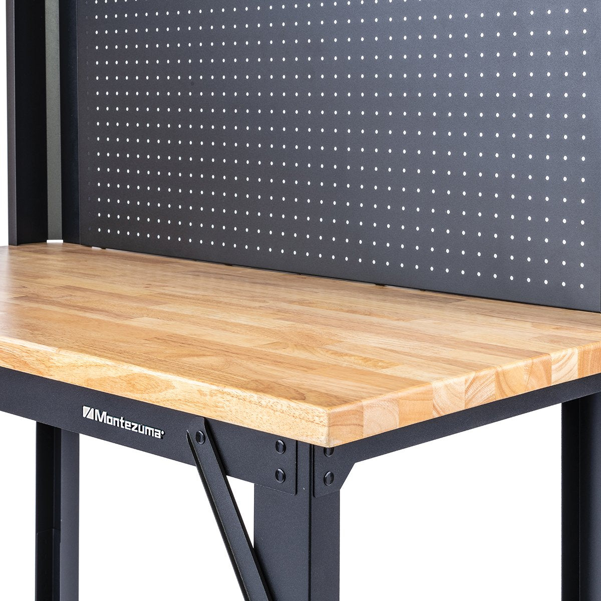 Montezuma MWB482454B | 4 ft. Adjustable Steel Workbench w/Pegboard