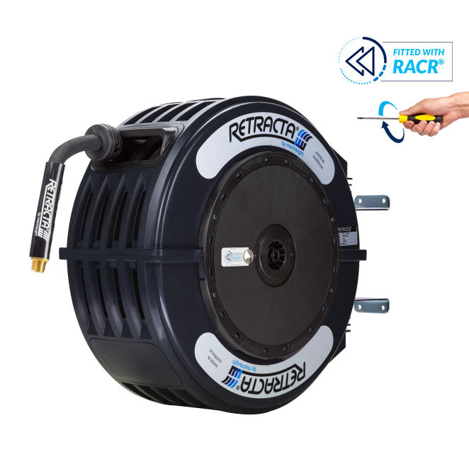 Macnaught Retractable Hose Reel For Oil with 1/2” x 50 ft Hose & Adjustable Speed Return - PN# OMPC450K-02