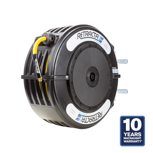 Macnaught Retractable Hose Reel for Air or Water with 1/2” x 65 ft Hose – 10 Years Warranty