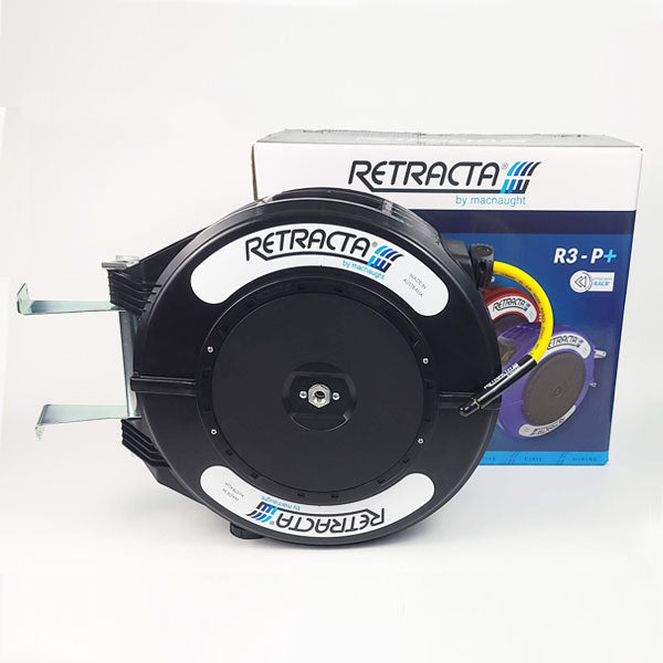 Retractable Hose Reel for Air or Water with 3/8” x 65 ft Hose – Black Case