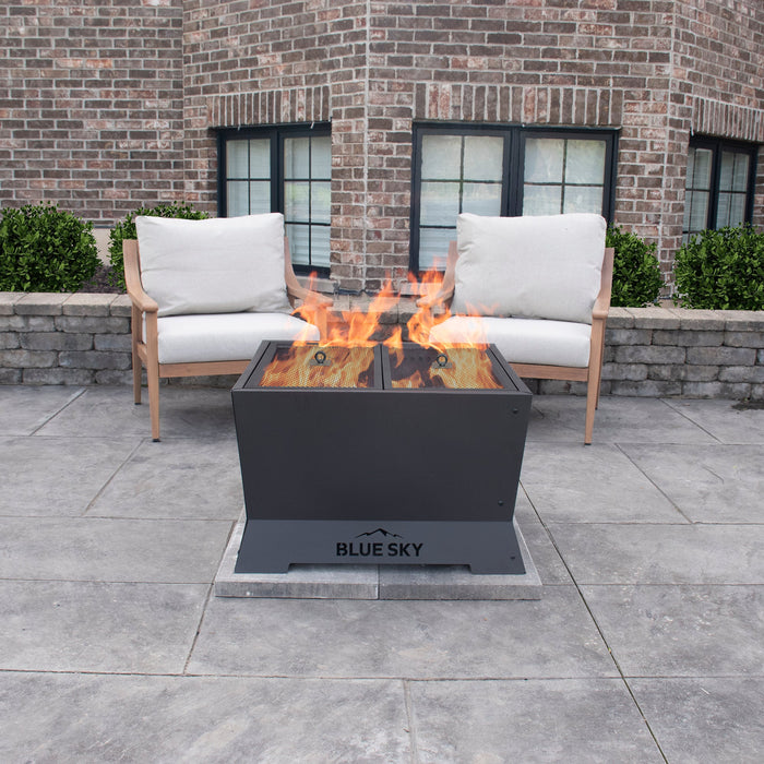 Square Mammoth Smokeless Patio Fire Pit with Spark Screen and Lift