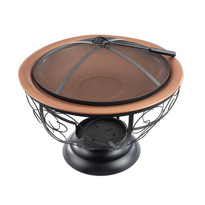 29" Round Fire Pit with Porcelain Enamel Fire Bowl