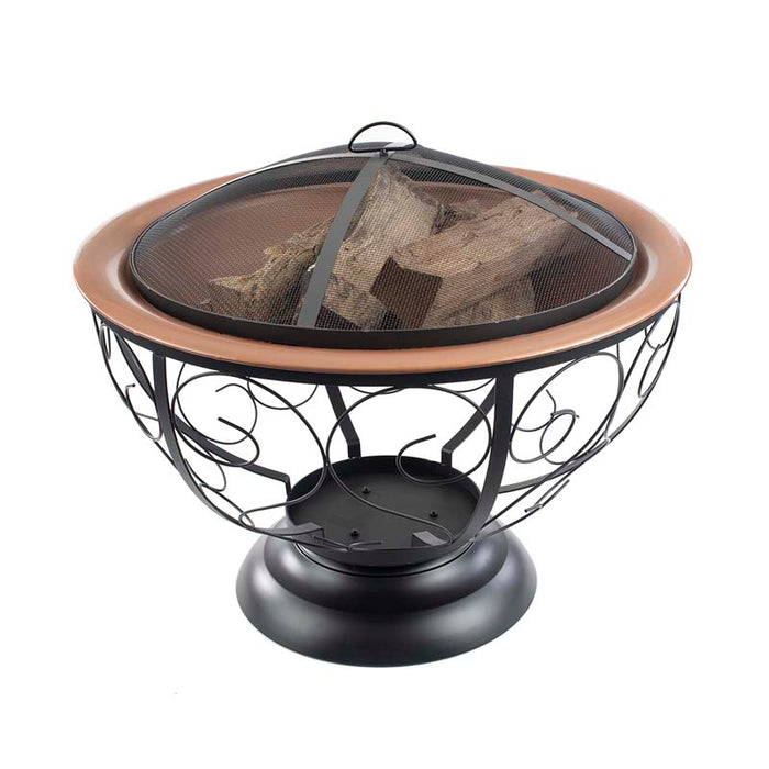 29" Round Fire Pit with Porcelain Enamel Fire Bowl