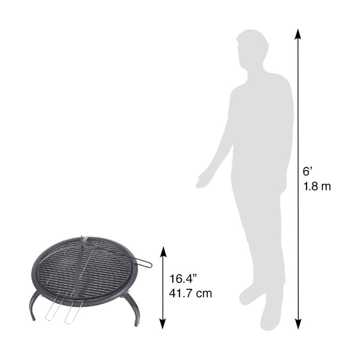 Portable 21" Round Fire Pit with Folding Legs