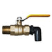 1" Brass Ball Valve Assy with 90º Barb Fitting and 1" Brass Nipple