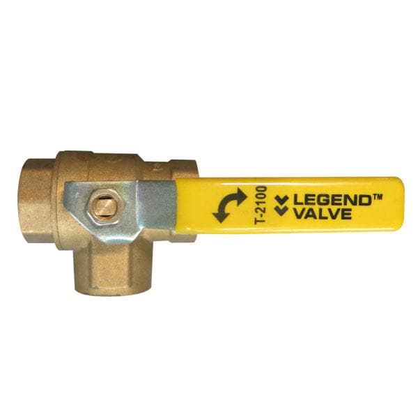 1" 3 Way Ball Valve L Port Each End has Female Thread