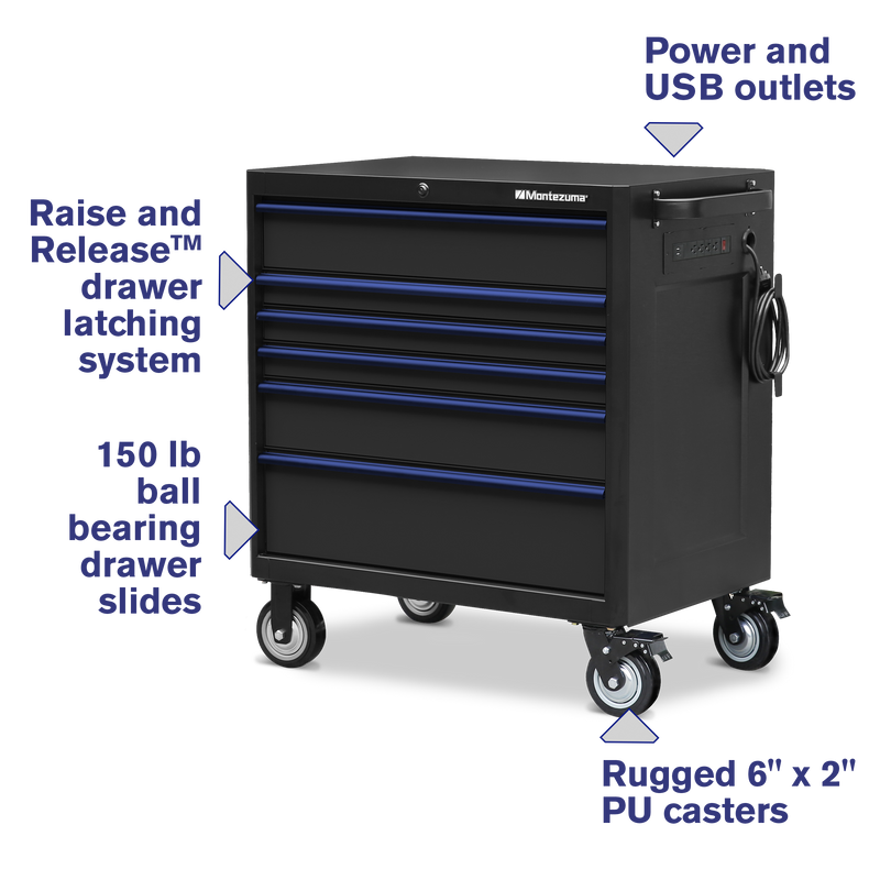 Montezuma BKM362406TC | 36 x 24 in. 6-Drawer Tool Cabinet