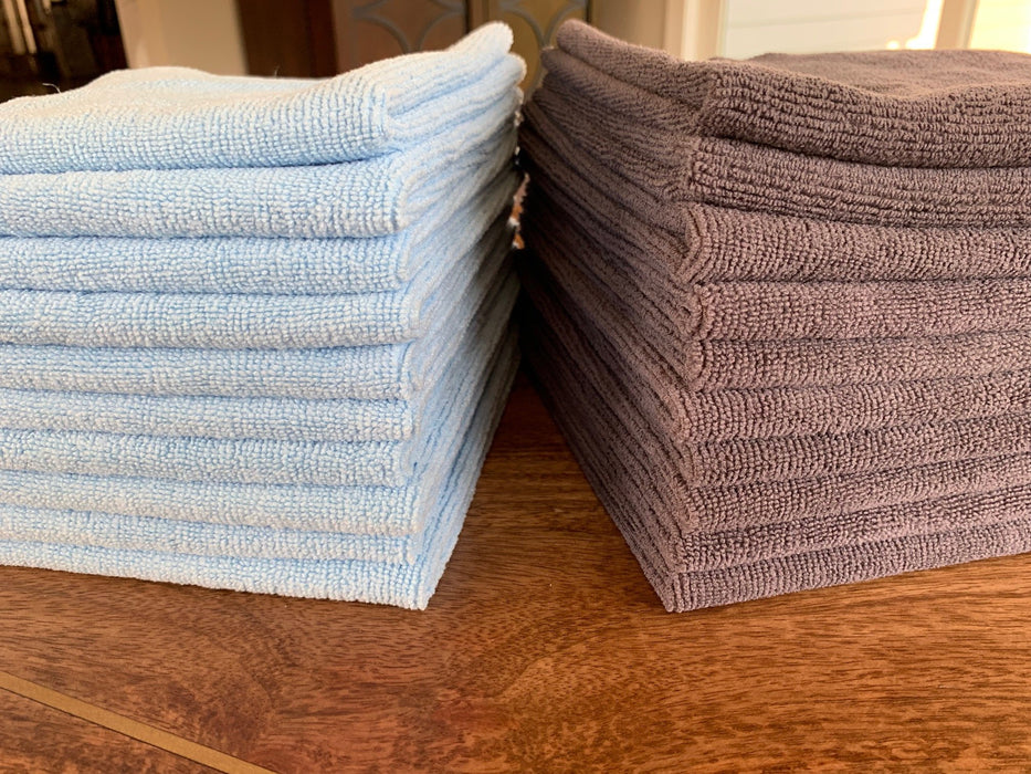 Edgeless Mule Towel in Blue and Gray