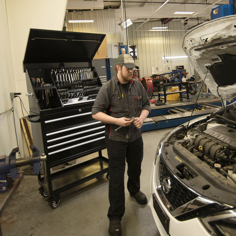 Montezuma portable triangle toolbox with utility cart